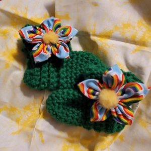 Handmade baby booties